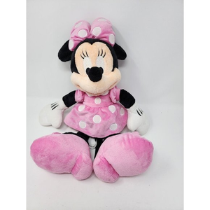 Disney Parks Minnie Mouse Pink‎ Polka Dot Dress Plush Stuffed Toy Doll 19"